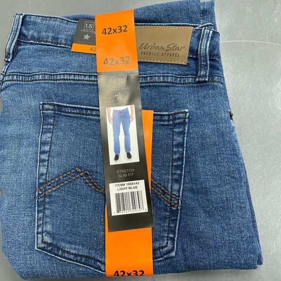 NEW Urban Star Premium Apparel Men's 42x32 Stretch Slim Fit Jeans - Picture 2 of 7